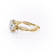 2.0CT Round Diamond Lab Grown Halo Nature Inspired Engagement Ring
